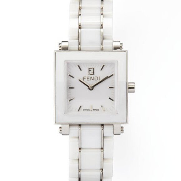 Fendi Square Ceramic White Watch, Stainless Steel - Picture 1 of 16